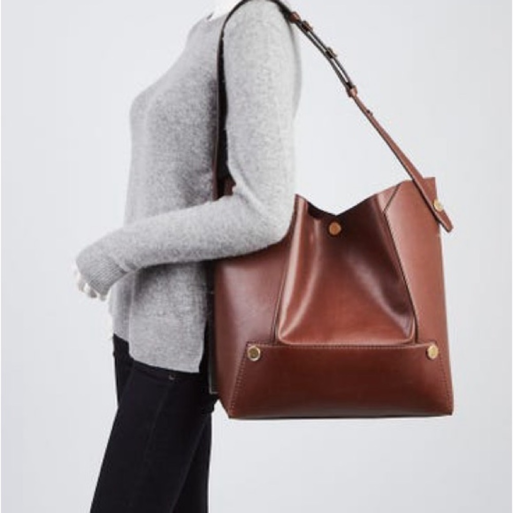 Stella McCartney Brown Popper Bucket Bag